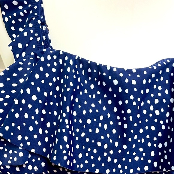 NWT Kona Sol Blue Polka Dot Ruffle Swimsuit - Picture 4 of 9
